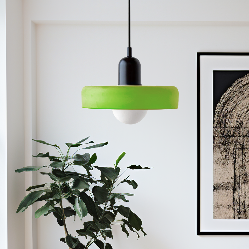 Lampa Wisząca Bauhaus ze Szkła – Kolorowy Design – Retro Lampa Sufitowa