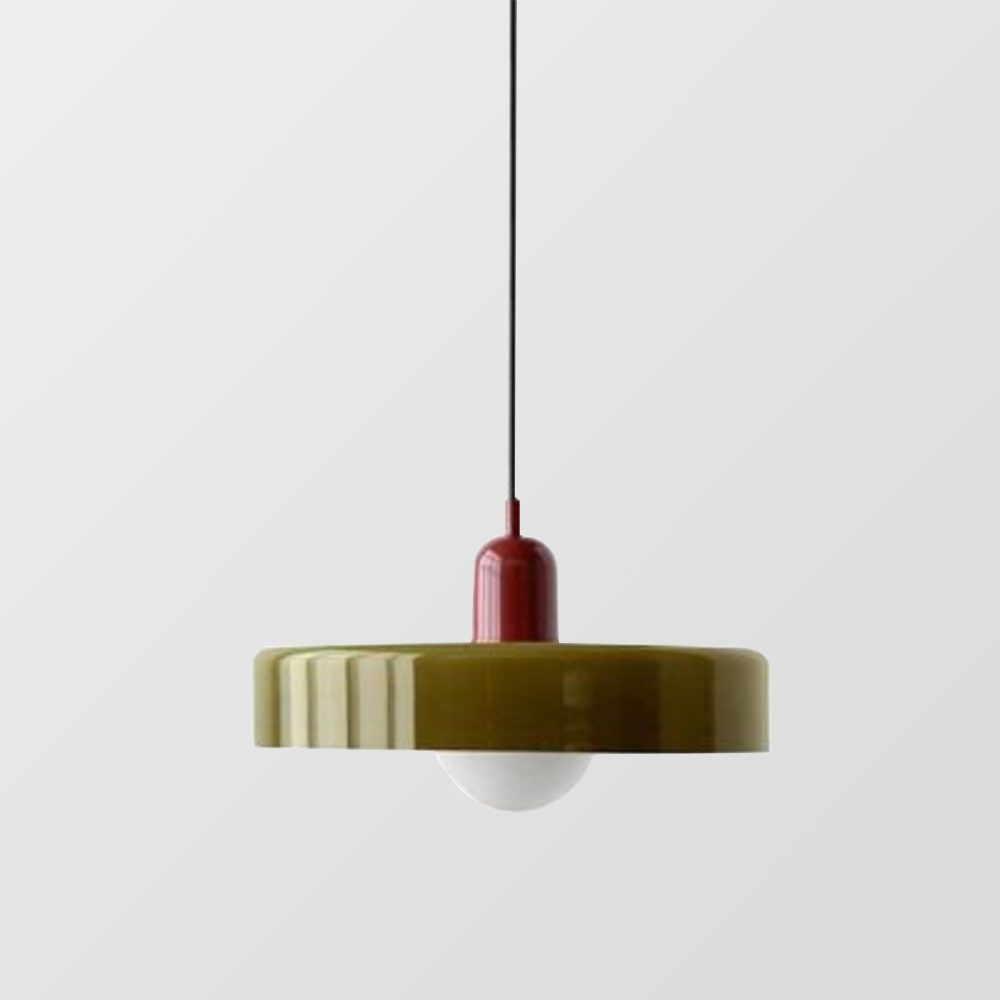 Lampa Wisząca Bauhaus ze Szkła – Kolorowy Design – Retro Lampa Sufitowa