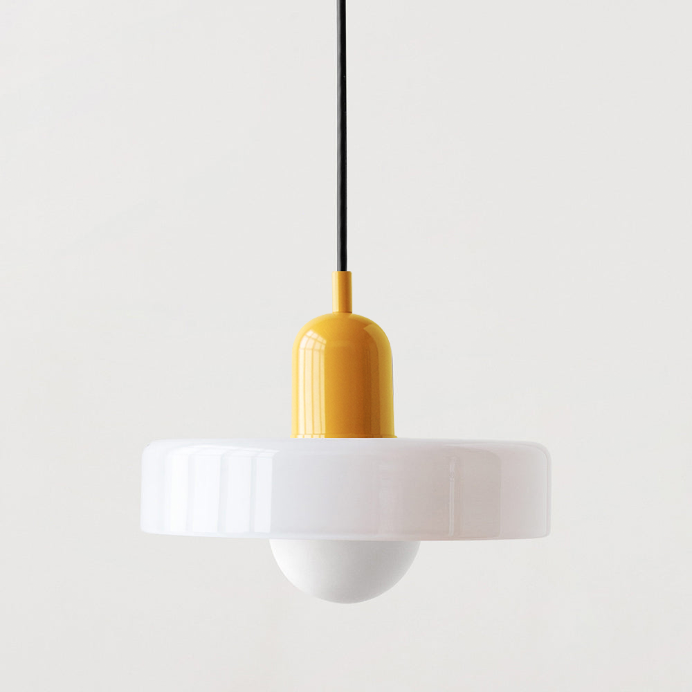 Lampa Wisząca Bauhaus ze Szkła – Kolorowy Design – Retro Lampa Sufitowa