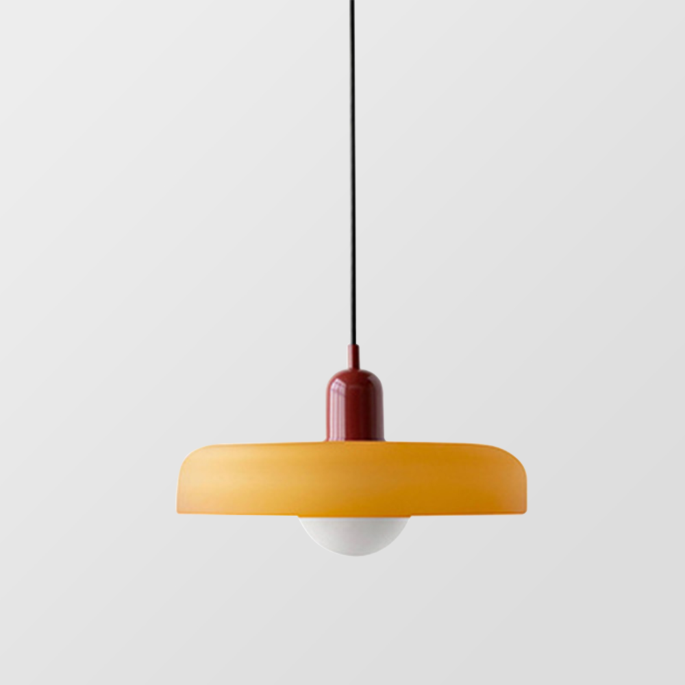 Lampa Wisząca Bauhaus ze Szkła – Kolorowy Design – Retro Lampa Sufitowa