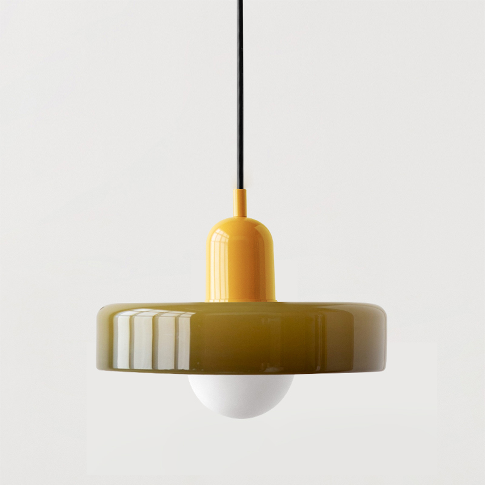 Lampa Wisząca Bauhaus ze Szkła – Kolorowy Design – Retro Lampa Sufitowa