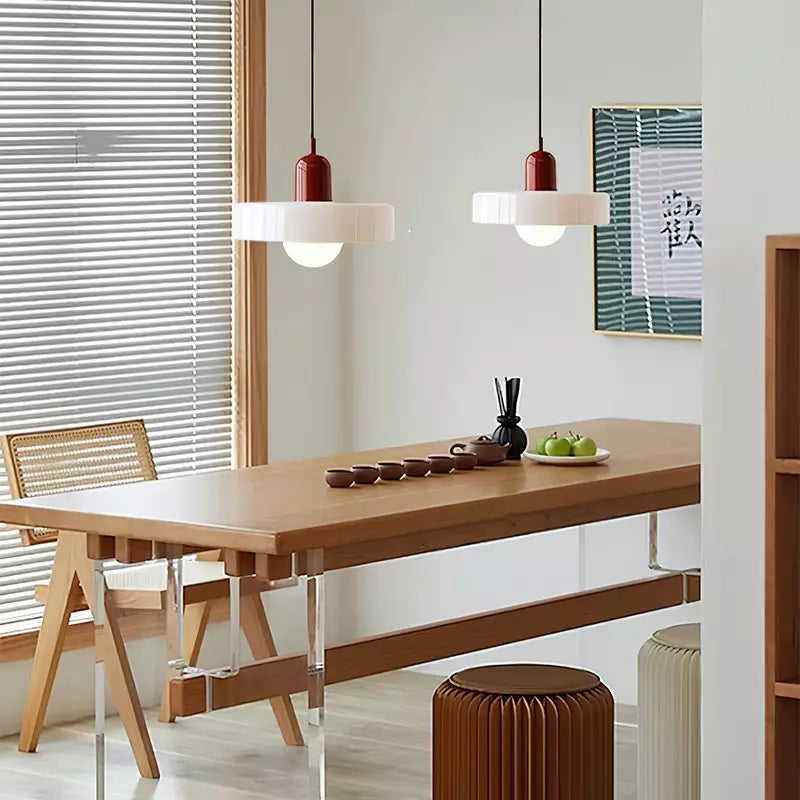 Lampa Wisząca Bauhaus ze Szkła – Kolorowy Design – Retro Lampa Sufitowa