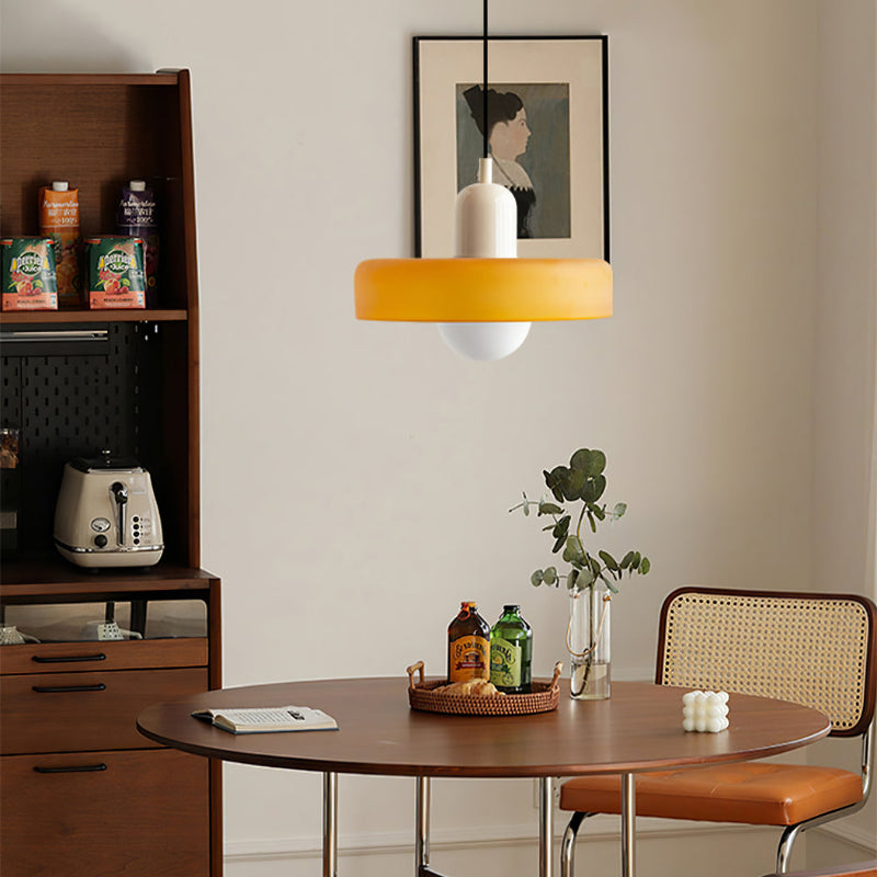 Lampa Wisząca Bauhaus ze Szkła – Kolorowy Design – Retro Lampa Sufitowa