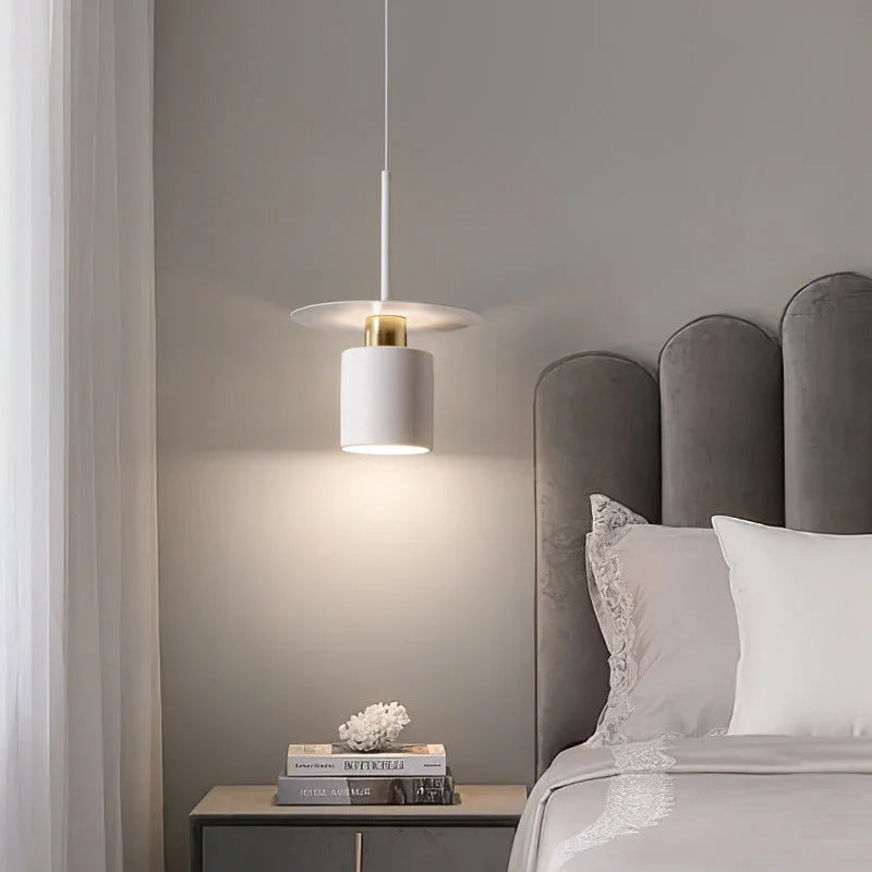 Nordycka Czarna Cylindryczna Lampa Wisząca do Jadalni