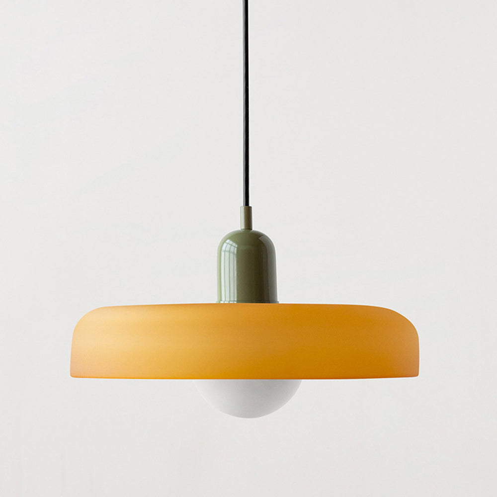 Lampa Wisząca Bauhaus ze Szkła – Kolorowy Design – Retro Lampa Sufitowa
