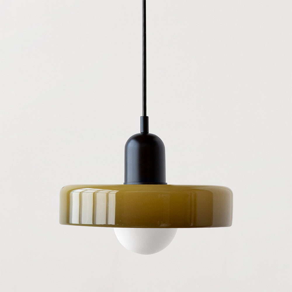 Lampa Wisząca Bauhaus ze Szkła – Kolorowy Design – Retro Lampa Sufitowa