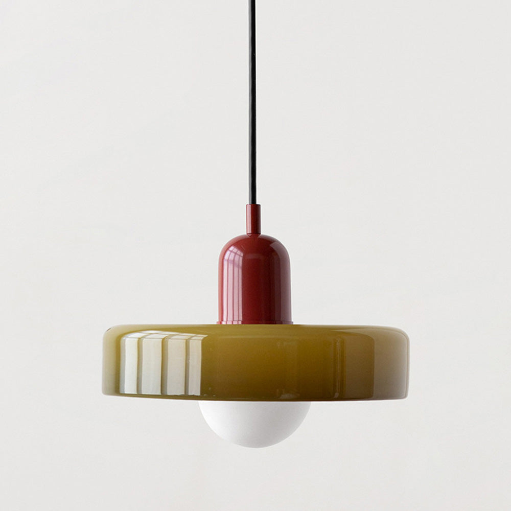 Lampa Wisząca Bauhaus ze Szkła – Kolorowy Design – Retro Lampa Sufitowa