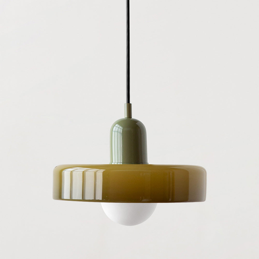 Lampa Wisząca Bauhaus ze Szkła – Kolorowy Design – Retro Lampa Sufitowa